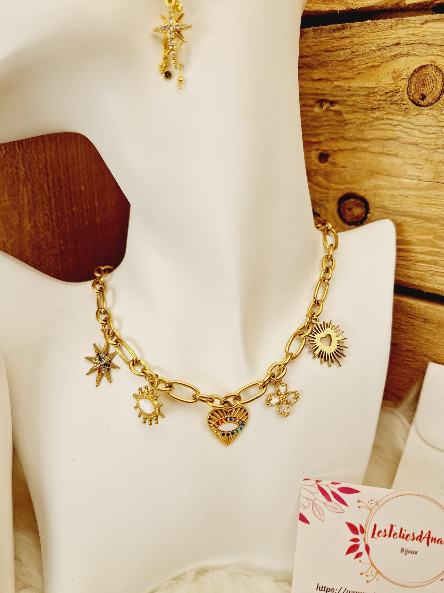 Collier breloques gold